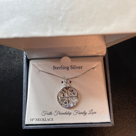 Timeless Sterling Silver Jewelry - NEW TIMELESS STERLING SILVER Faith Friendship Family Love Pendant Necklace $129